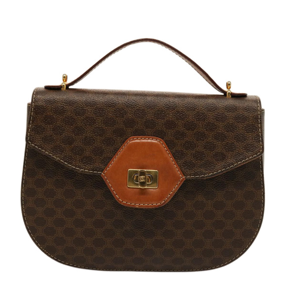 CELINE Macadam Canvas Hand Bag PVC 2way Brown Auth 75809 - Picture 13 of 16